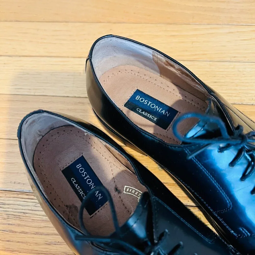 Bostonian Classics First Flex #20390 Black Oxford Leather Dress Shoes Size 12 M